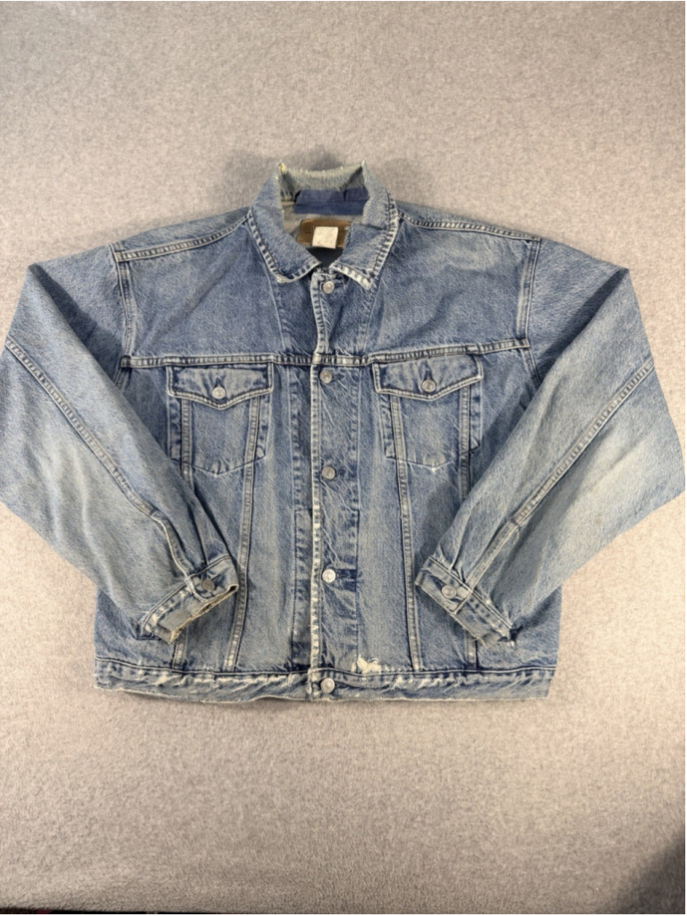 Vintage GAP USA MADE Jean Jacket Mens XL Blue Denim Trucker 90s